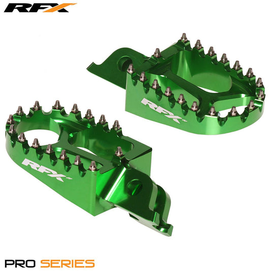 RFX Pro Footrests (Green) Kawasaki KXF250 06-23 KXF450 07-23 - Green - RFX
