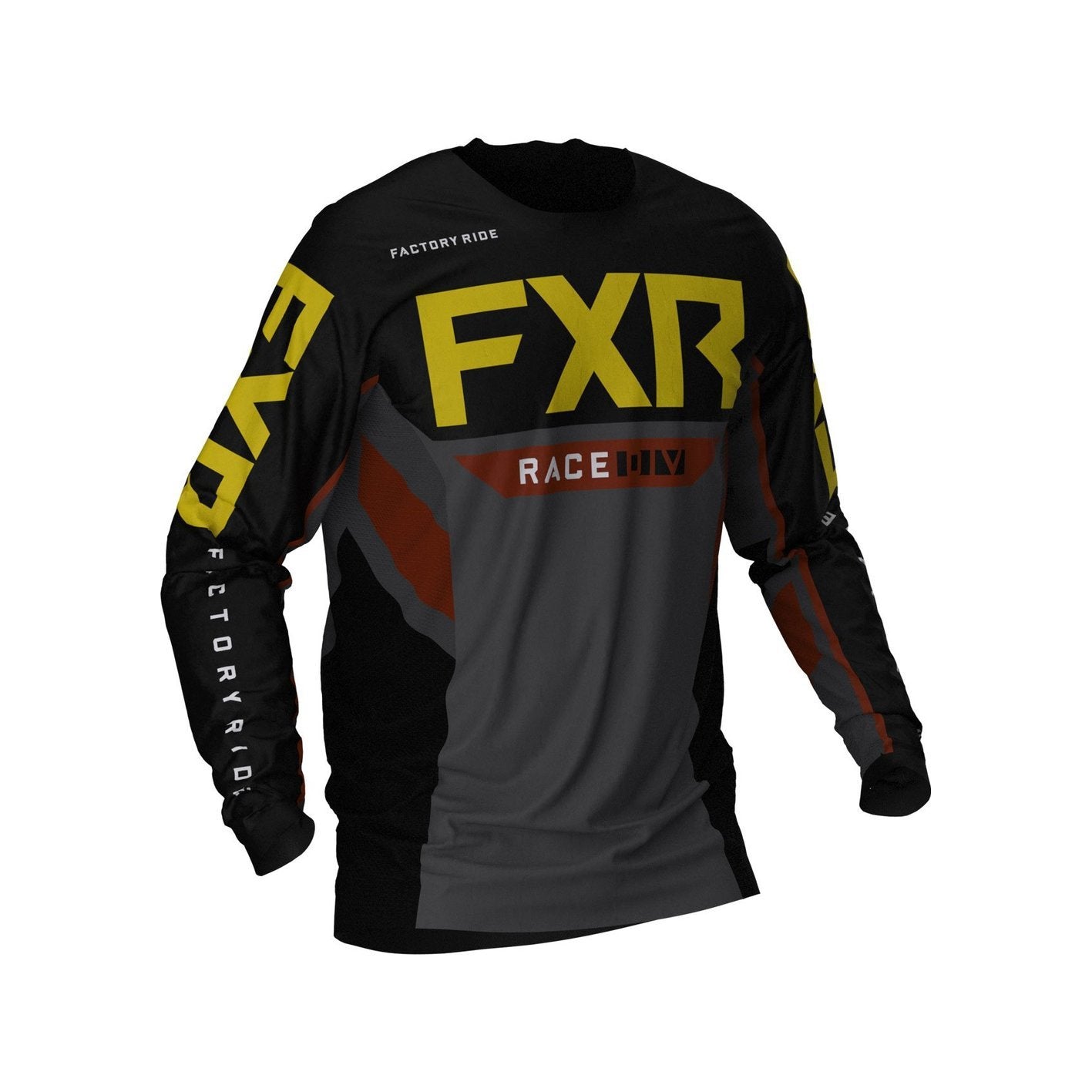 FXR Podium Off-Road Jersey MX21 Black Charcoal Rust Gold - FXR
