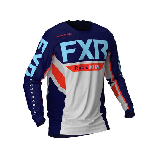 FXR Podium Off-Road Jersey MX21 Grey Navy Nuke Sky - FXR