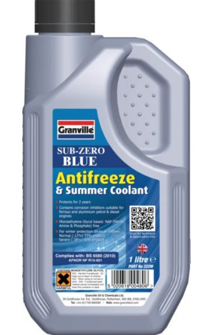 Granville Anti-Freeze & Coolant Concentrate Blue 1 Litre - Granville