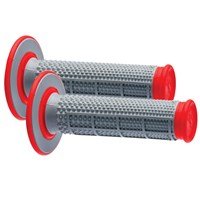 Renthal MX Dual Compound - 1/2 Waffle - Tapered Grips - Grey / Red - Renthal