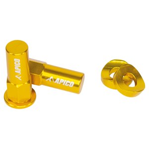 Apico Aluminium Rim Lock Nut & Washer Set - Orange - Apico