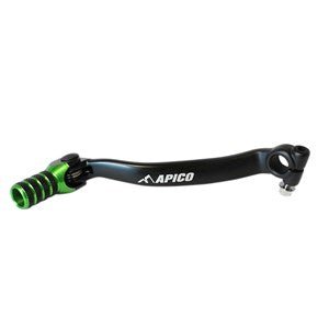 Apico Gear Pedal Elite - KAWASAKI KX250F 09-23 KX250XC 21-23 - Black/Green - Apico
