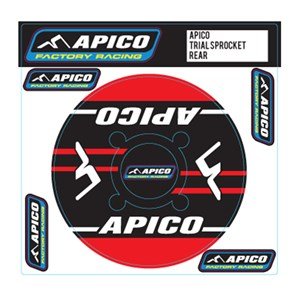 APICO TRIALS REAR SPROCKET STICKER 40T RED - DECAL 40T RD - Apico