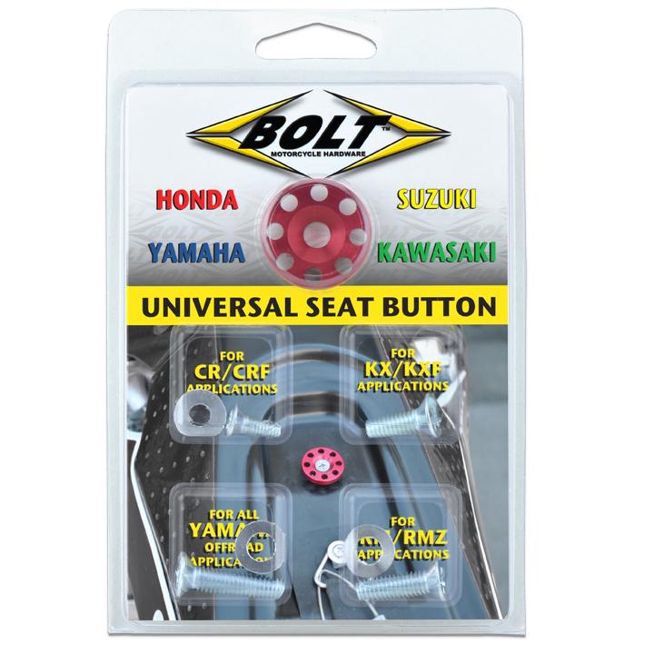Bolt Motorcycle Hardware Universal Adonized Seat Button - Red - Bolt Motorcycle Hardware