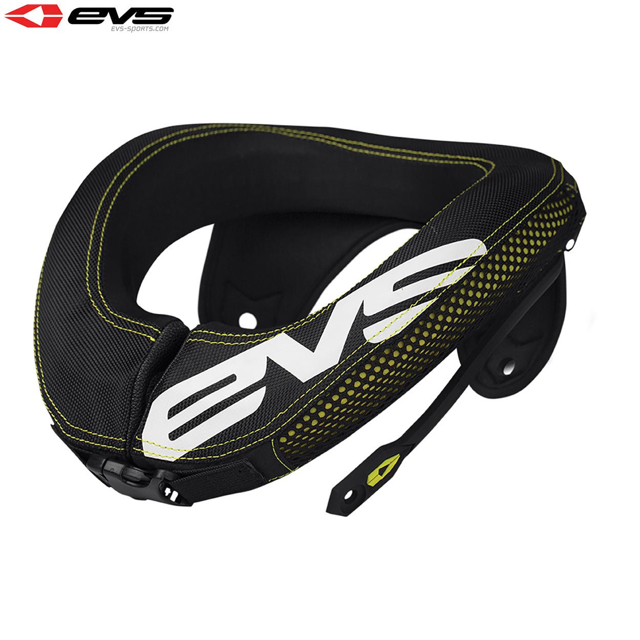 EVS R3 Neck Protector Including Armour Straps Youth (Black/Hi-Viz Yellow) Size Youth - OS / Black - EVS