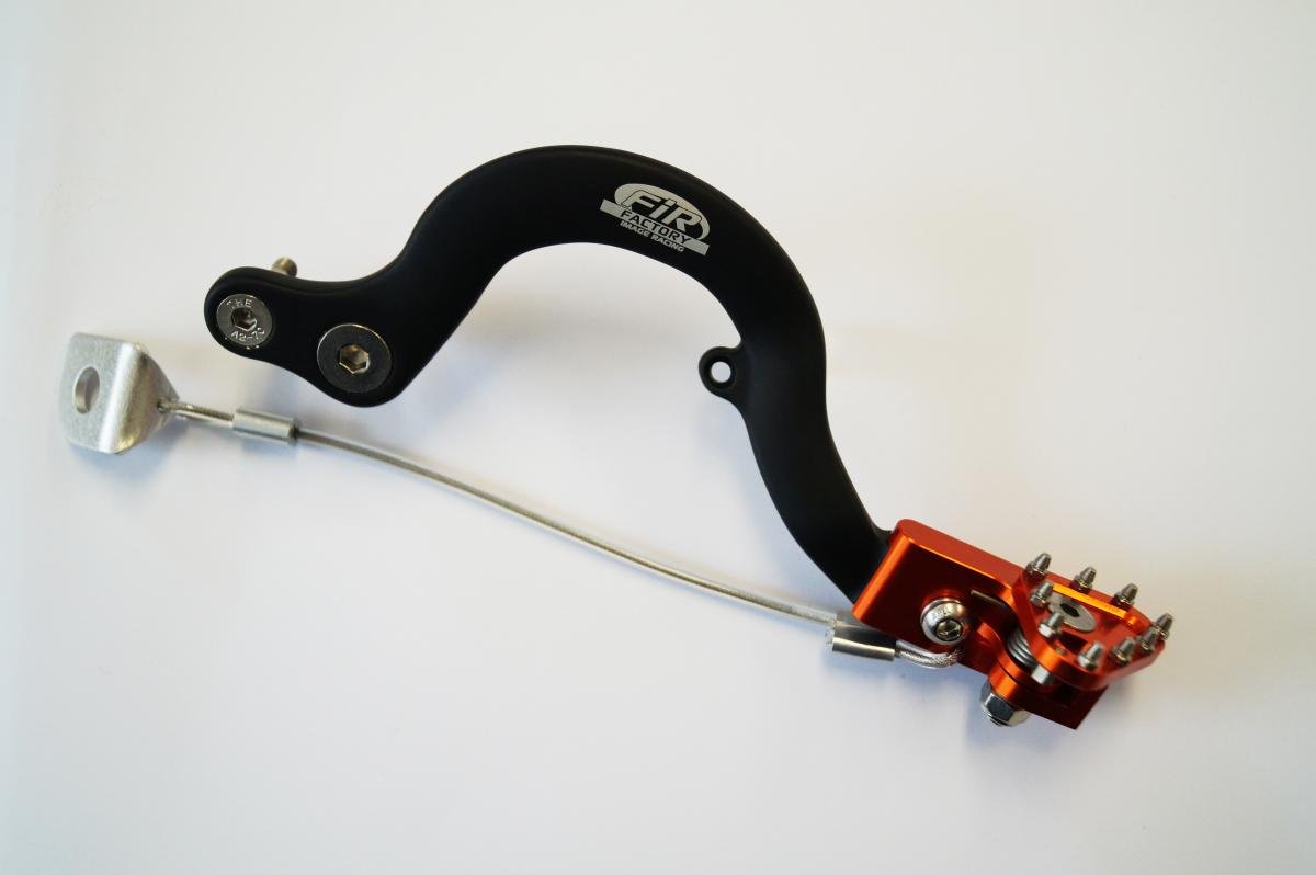 FIR Rear Brake Pedal With Folding Tip Black/Orange - FIR