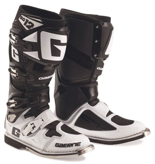 Gaerne SG12 White/Black MX Boots - Gaerne