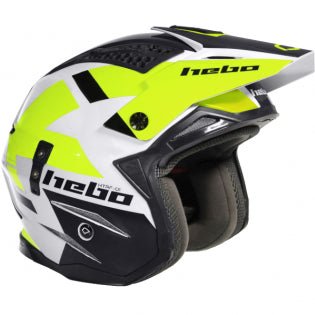 Hebo Zone 4 Fibre Balance Flo Yellow Trials Helmet - Hebo