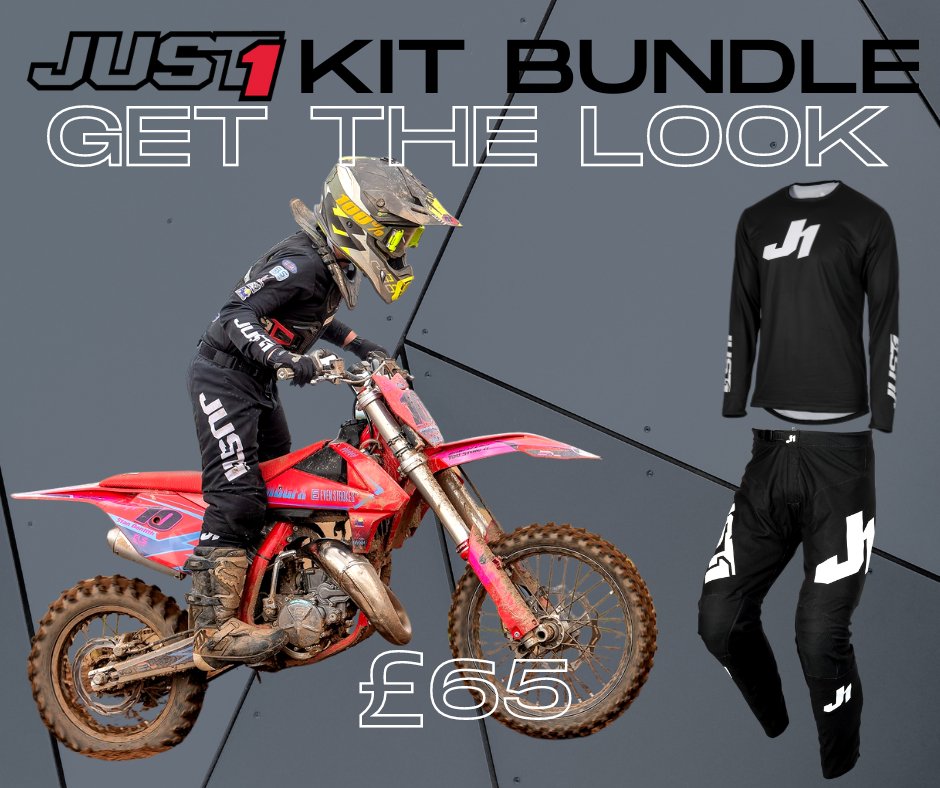Just 1 Youth Bundle - Youth Motocross Kit - Black - Jersey & Pants - Just1