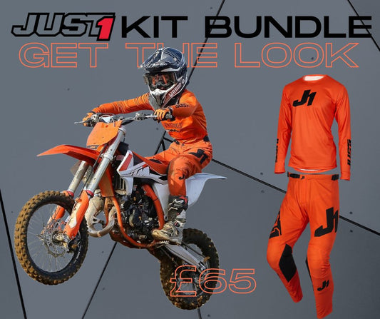Just 1 Youth Bundle - Youth Motocross Kit - Orange - Pants & Jersey - Just1