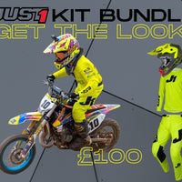 Just 1 Youth Bundle - Youth Motocross Kit - Yellow Including Helmet - Just1