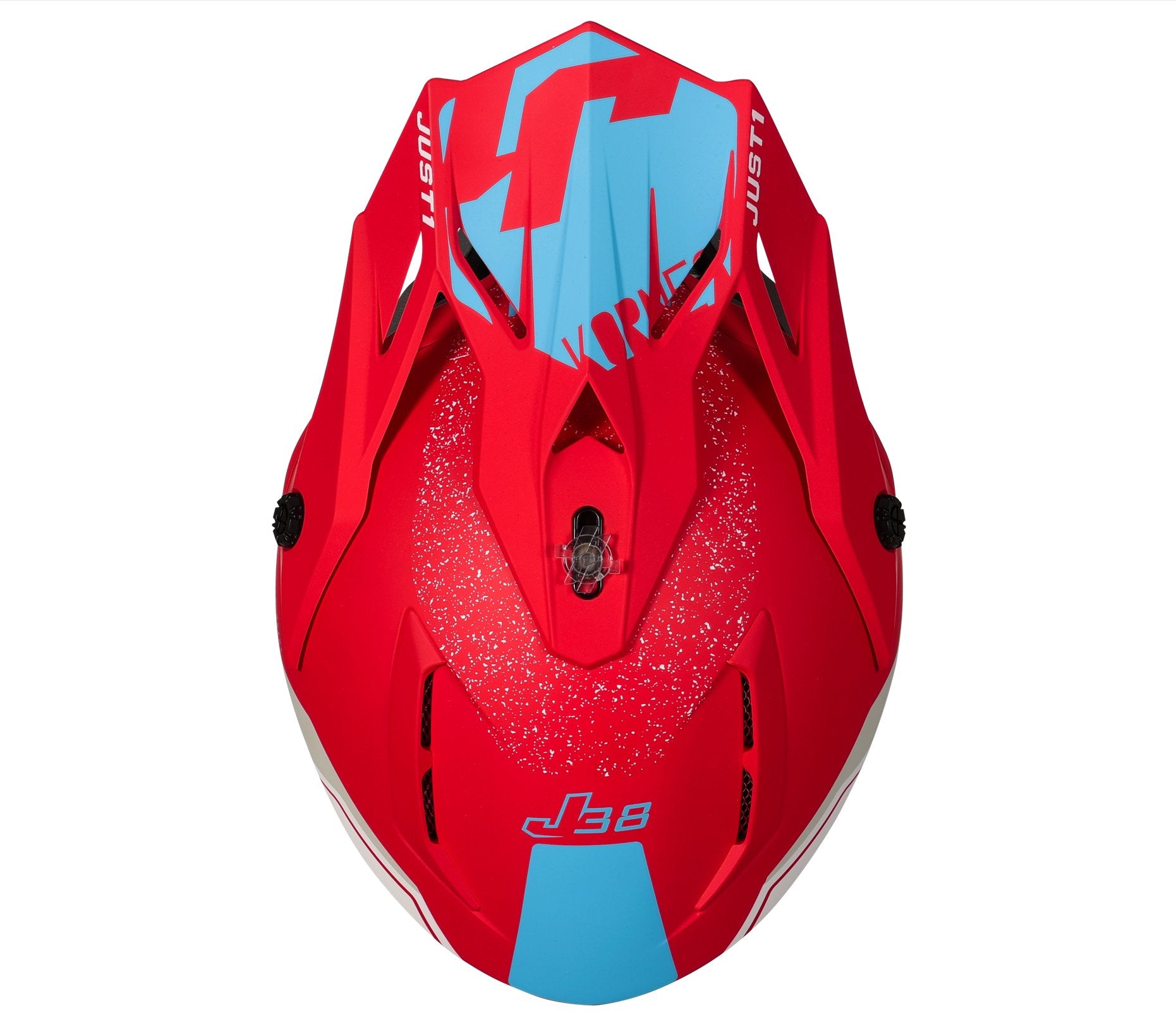Just1 Motocross Helmet | J38 Korner Red Light Blue White - Just1