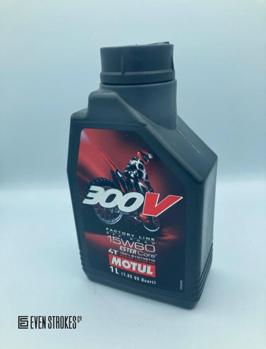 Motul 300V 4T Factory Line 15w-60 Off Road Ester Synthetic Racing Motorcycle Engine Oil - 4L or 1L - 1 Litres - 1L