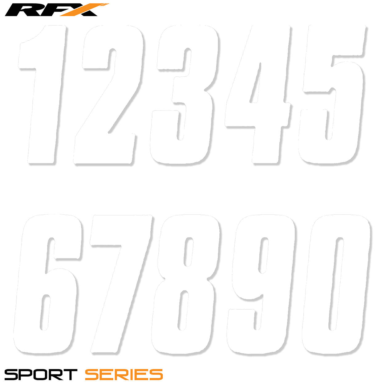 RFX 8 Thin Number Pack (20pcs) White Number 8 - White - RFX