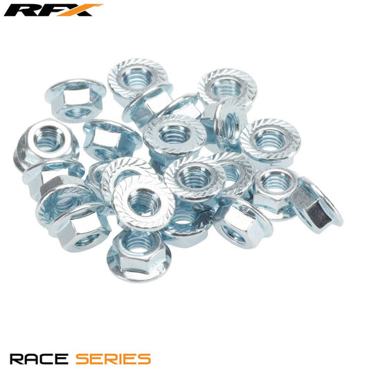 RFX M10 Flange Nut Pack (25pcs) - Silver - RFX