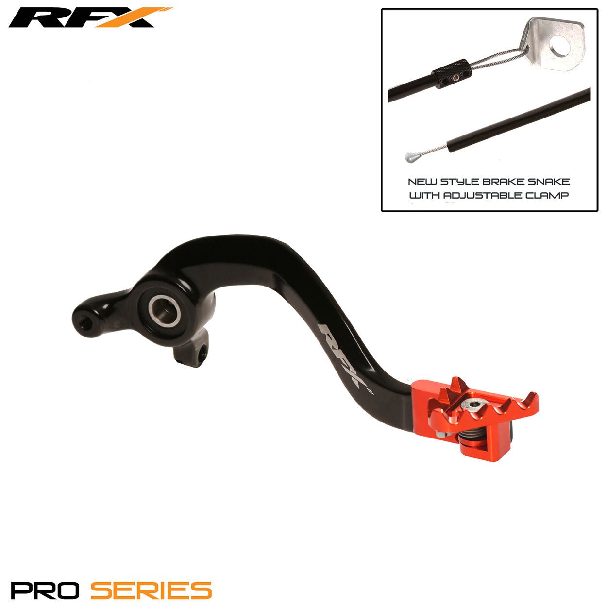 RFX Pro FT Rear Brake Lever (Black/Orange) KTM SX65 09-22 - Orange - RFX