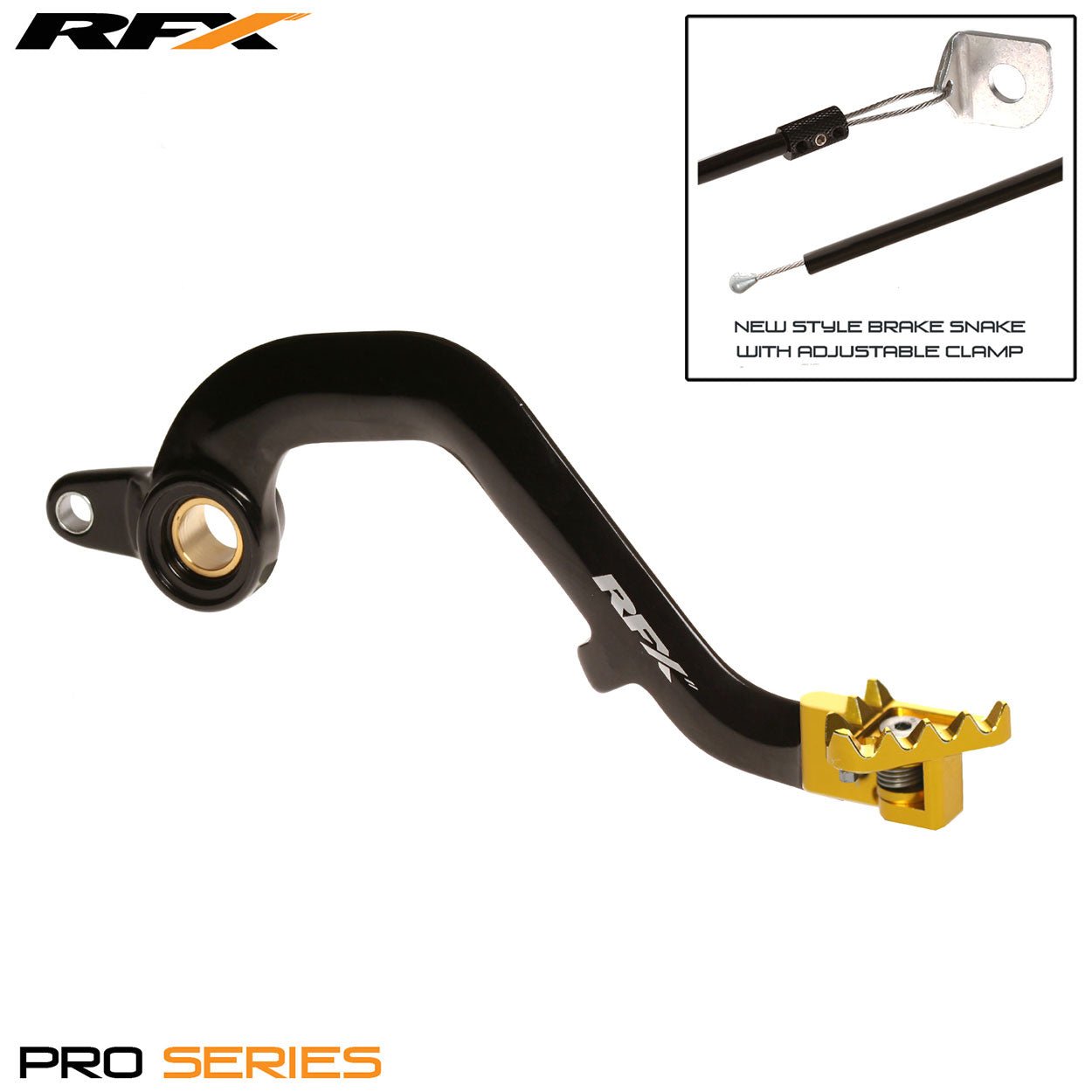 RFX Pro FT Rear Brake Lever (Black/Yellow) Suzuki RM125 01-08 - Yellow - RFX