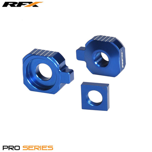 RFX Pro Rear Axle Adjuster Blocks (Blue) Husqvarna TC65 17-22 - Blue - RFX