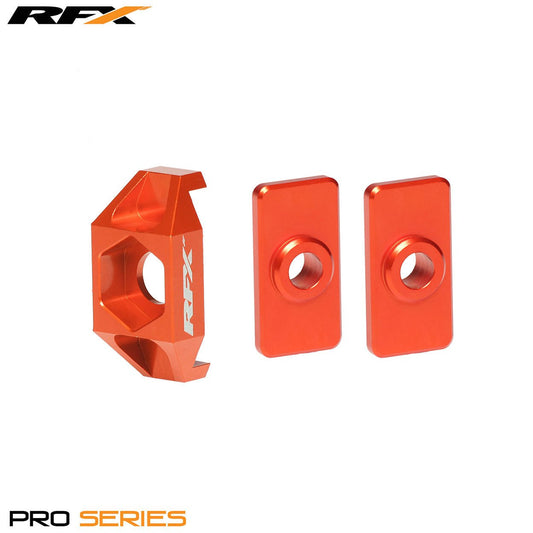 RFX Pro Rear Axle Adjuster Blocks (Orange) KTM 50 09-19 - Orange - RFX