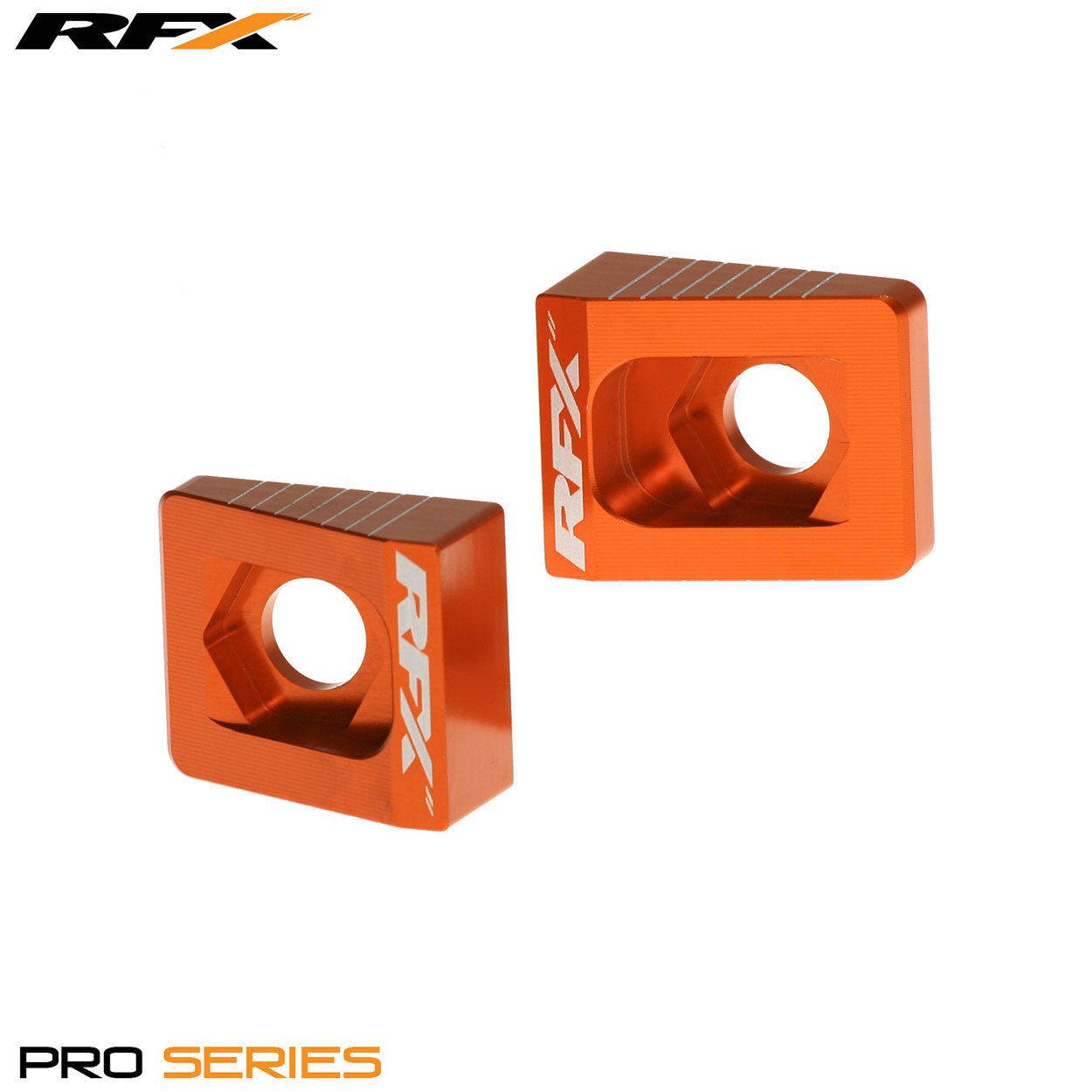 RFX Pro Rear Axle Adjuster Blocks (Orange) KTM 65 02-15 - Orange - RFX