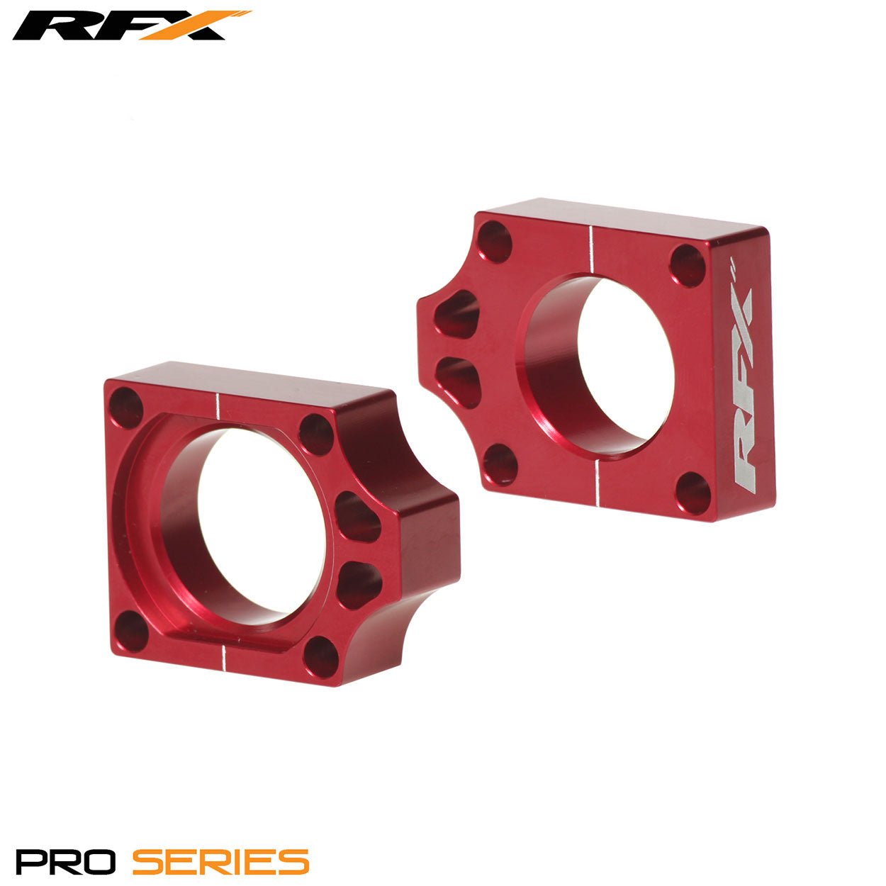 RFX Pro Rear Axle Adjuster Blocks (Red) Honda CR125/250 02-07 CRF250/450 02-08 CRFX250/450 04-22 - Red - RFX