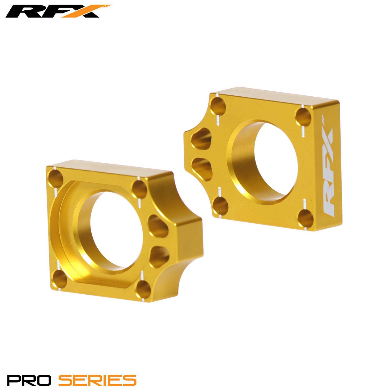 RFX Pro Rear Axle Adjuster Blocks (Yellow) Suzuki RMZ250/450 06-22 - Yellow - RFX