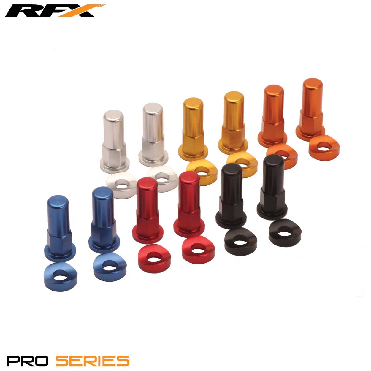 RFX Pro Rim Lock Nuts and Washers (Blue) 2pcs - Blue - RFX
