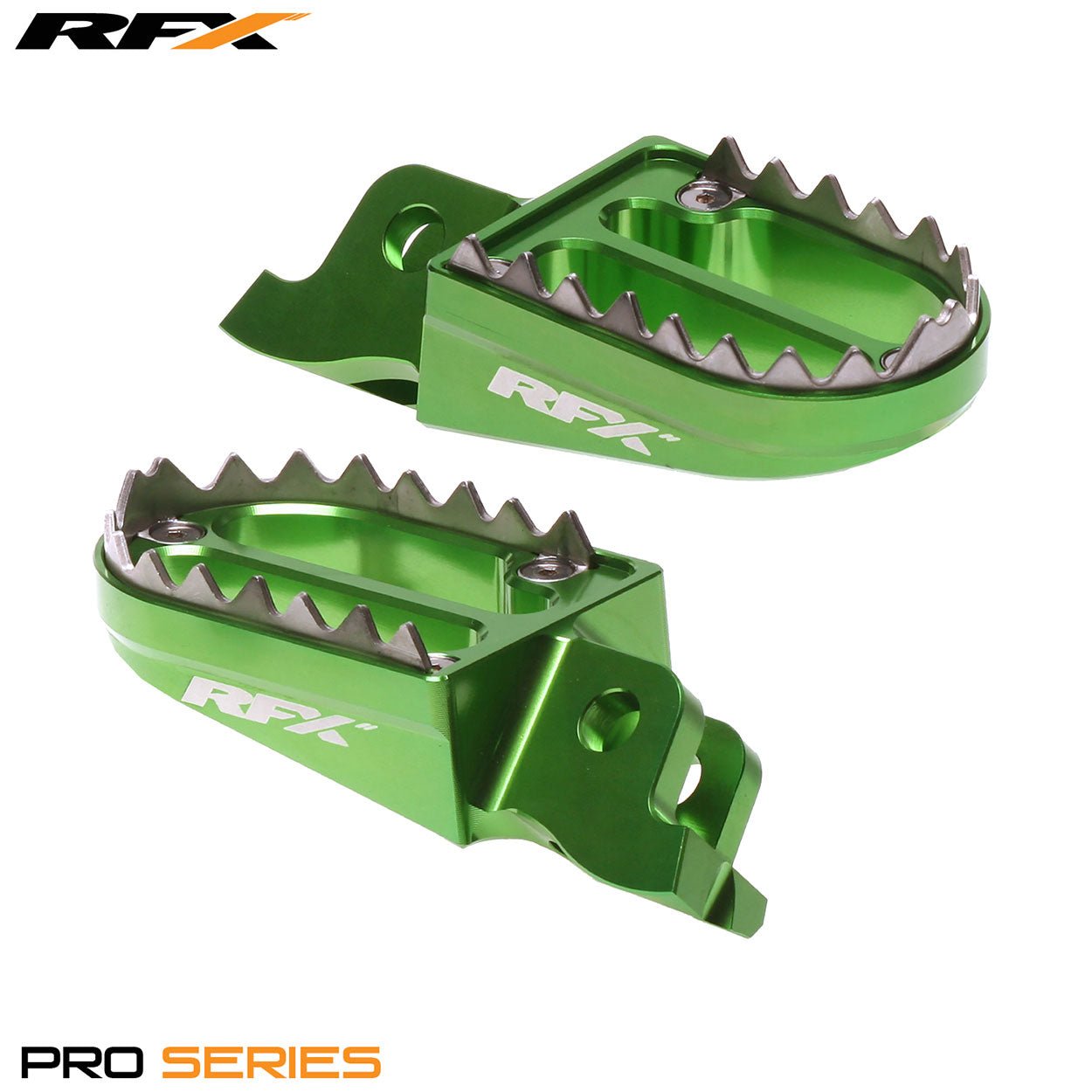 RFX Pro Series 2 Footrests (Green) Kawasaki KXF250 06-23 KXF450 07-23 - Green - RFX