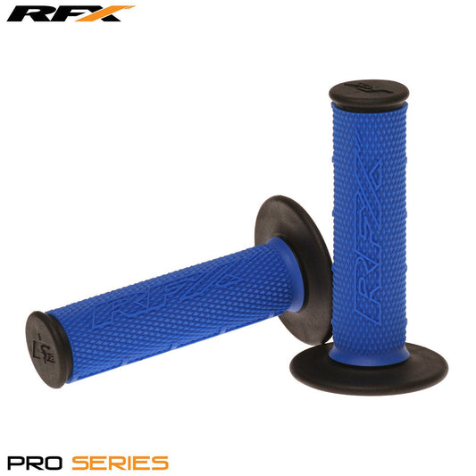 RFX Pro Series Dual Compound Grips Black Ends (Blue/Black) Pair - Blue - RFX