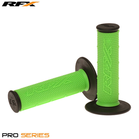 RFX Pro Series Dual Compound Grips Black Ends (Green/Black) Pair - Green - RFX