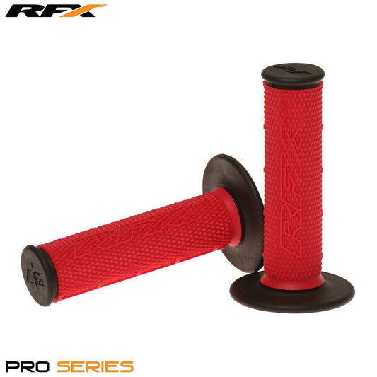 RFX Pro Series Dual Compound Grips Black Ends (Red/Black) Pair - Red - RFX