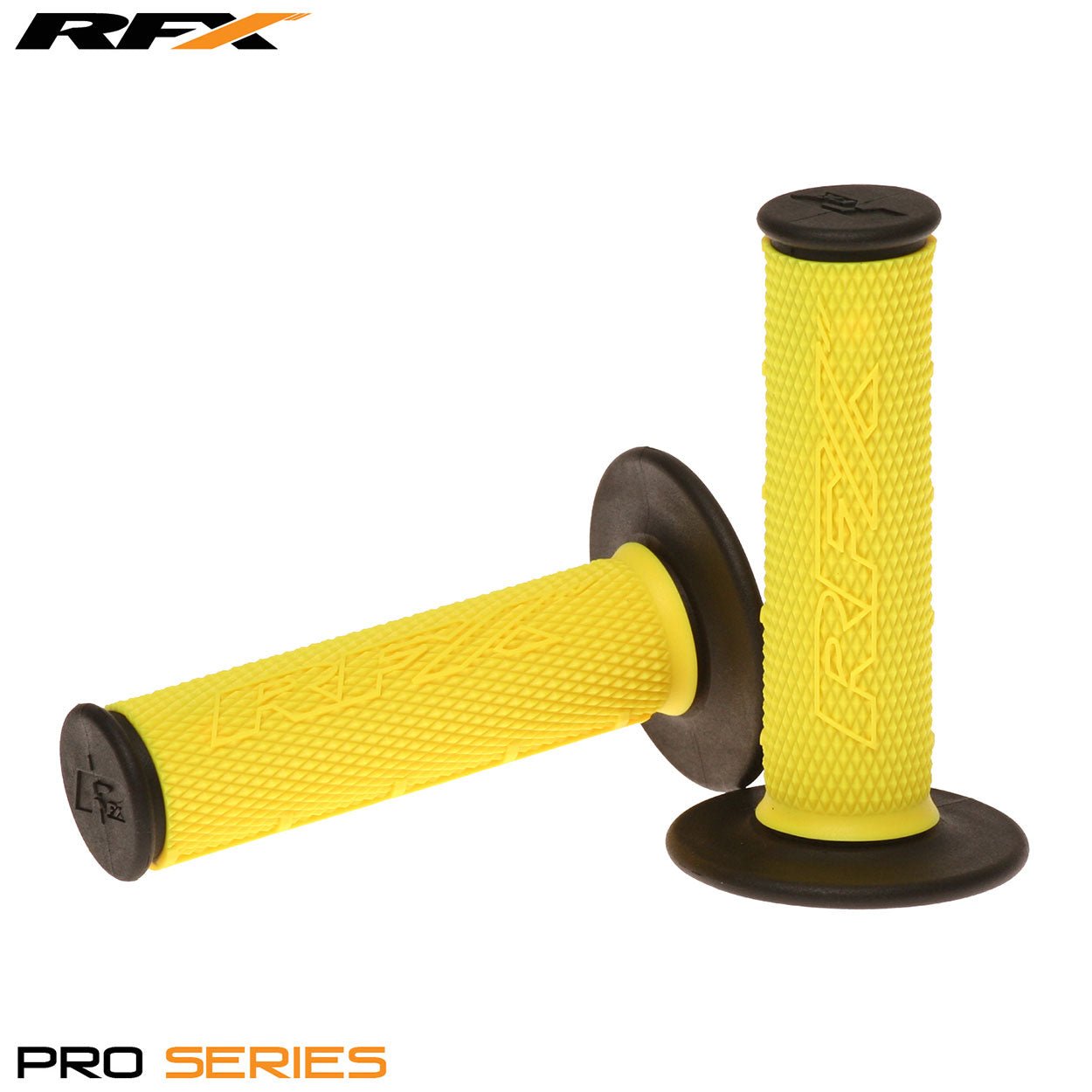RFX Pro Series Dual Compound Grips Black Ends (Yellow/Black) Pair - Yellow - RFX