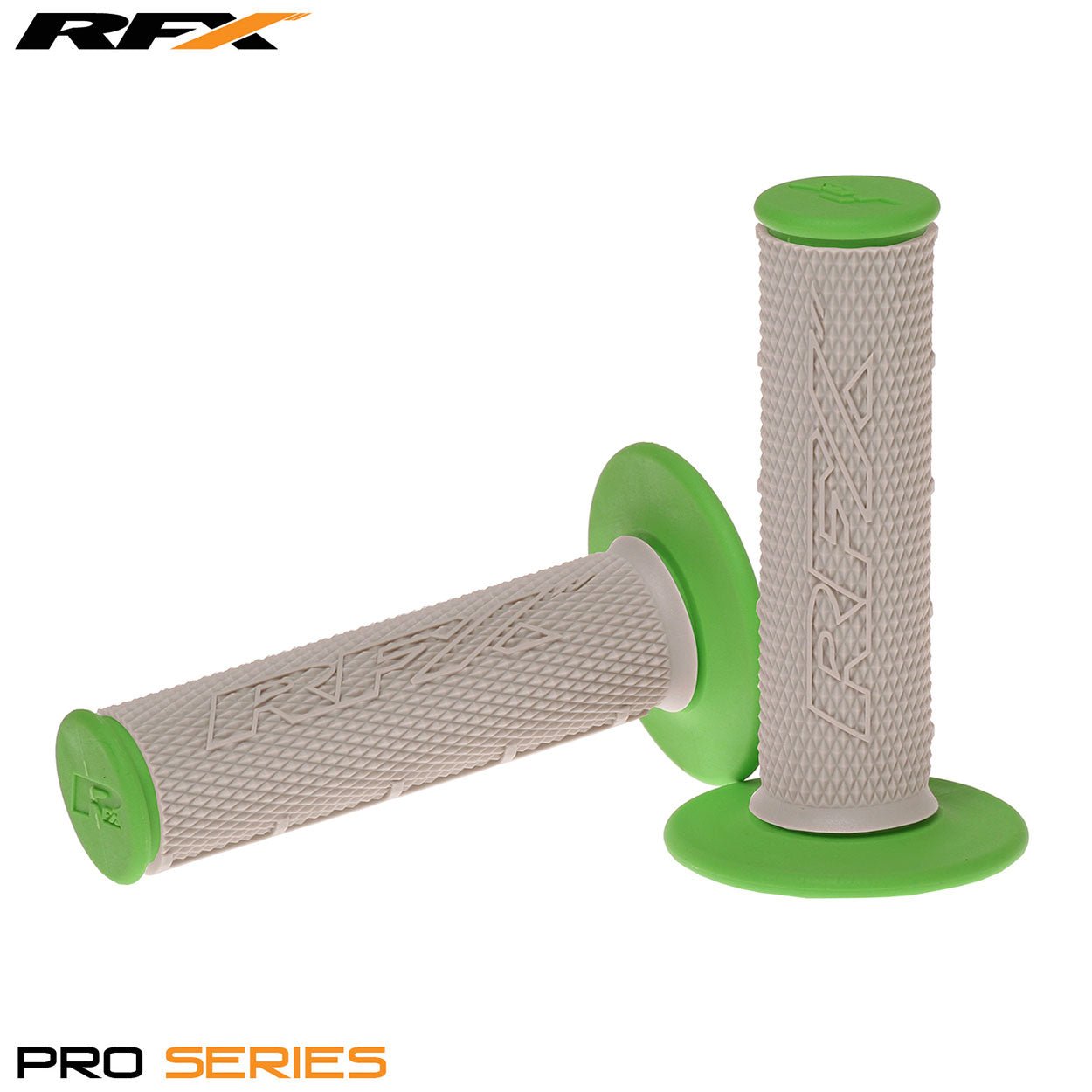 RFX Pro Series Dual Compound Grips Grey Centre (Grey/Green) Pair - Green - RFX