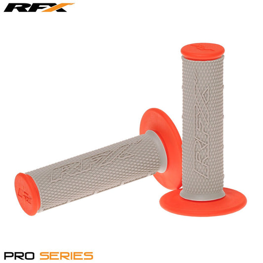 RFX Pro Series Dual Compound Grips Grey Centre (Grey/Orange) Pair - Orange - RFX