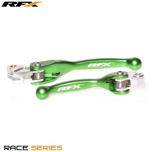 RFX Race Forged Flexible Lever Set (Green) Kaw KX65/85/100 00-23 KX125/250 00-08 RMZ250/450 07-23 - Green - RFX