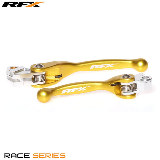 RFX Race Forged Flexible Lever Set (Yellow) Kaw KX65/85/100 00-23 KX125/250 00-08 RMZ250/450 07-23 - Yellow - RFX