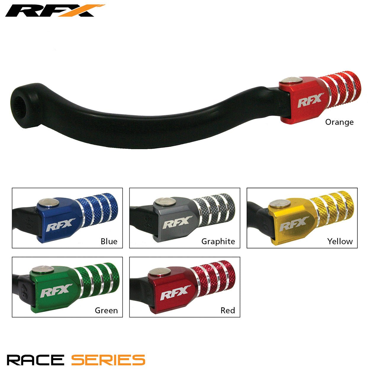 RFX Race Gear Lever Black/Oran KTM All 125/150/200 90-15 All SXF250 13-15 SXF350 11-15 SXF450 07-12 - Orange - RFX