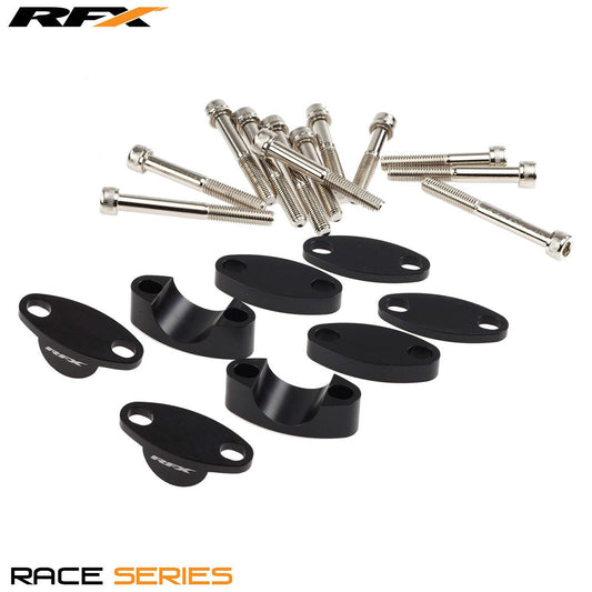 RFX Race Handlebar Riser Kit 22.2mm (Black) Universal Raises 25mm/30mm/35mm/40mm - Black - RFX