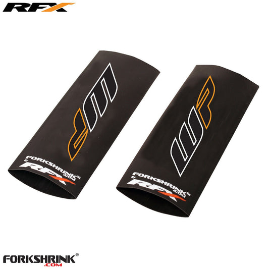 RFX Race Series Forkshrink Upper Fork Guard with 2016 WP logo (White/Orange) Universal 125cc-525cc - Orange - RFX