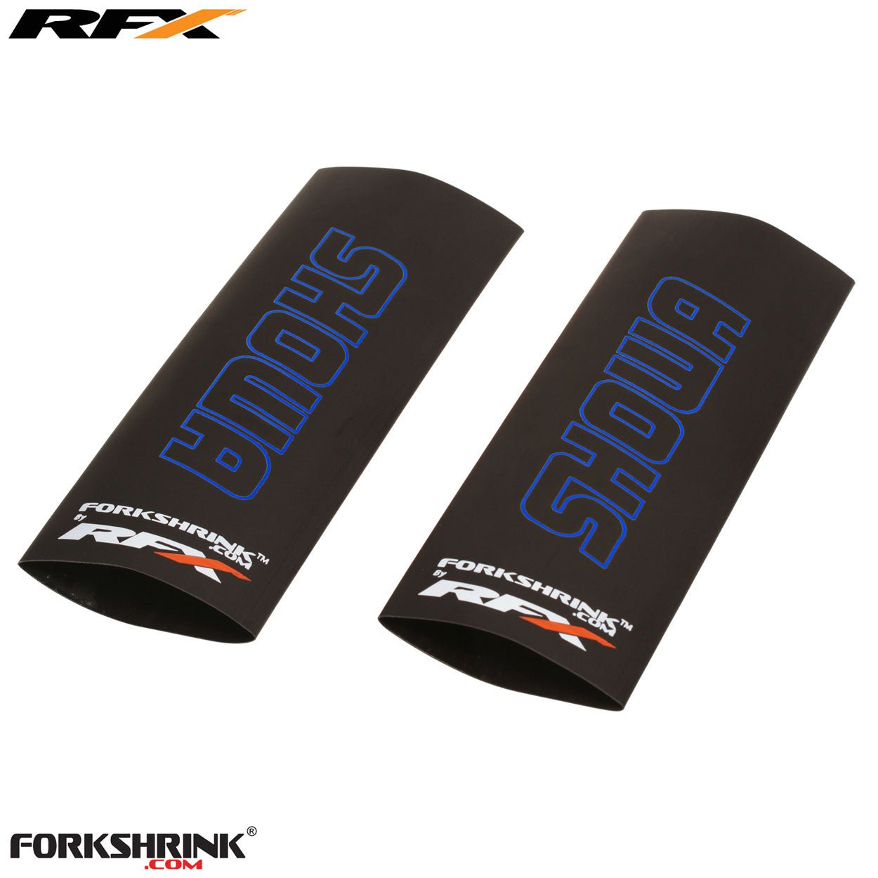 RFX Race Series Forkshrink Upper Fork Guard with Showa logo (Blue) Universal 125cc-525cc - Blue - RFX