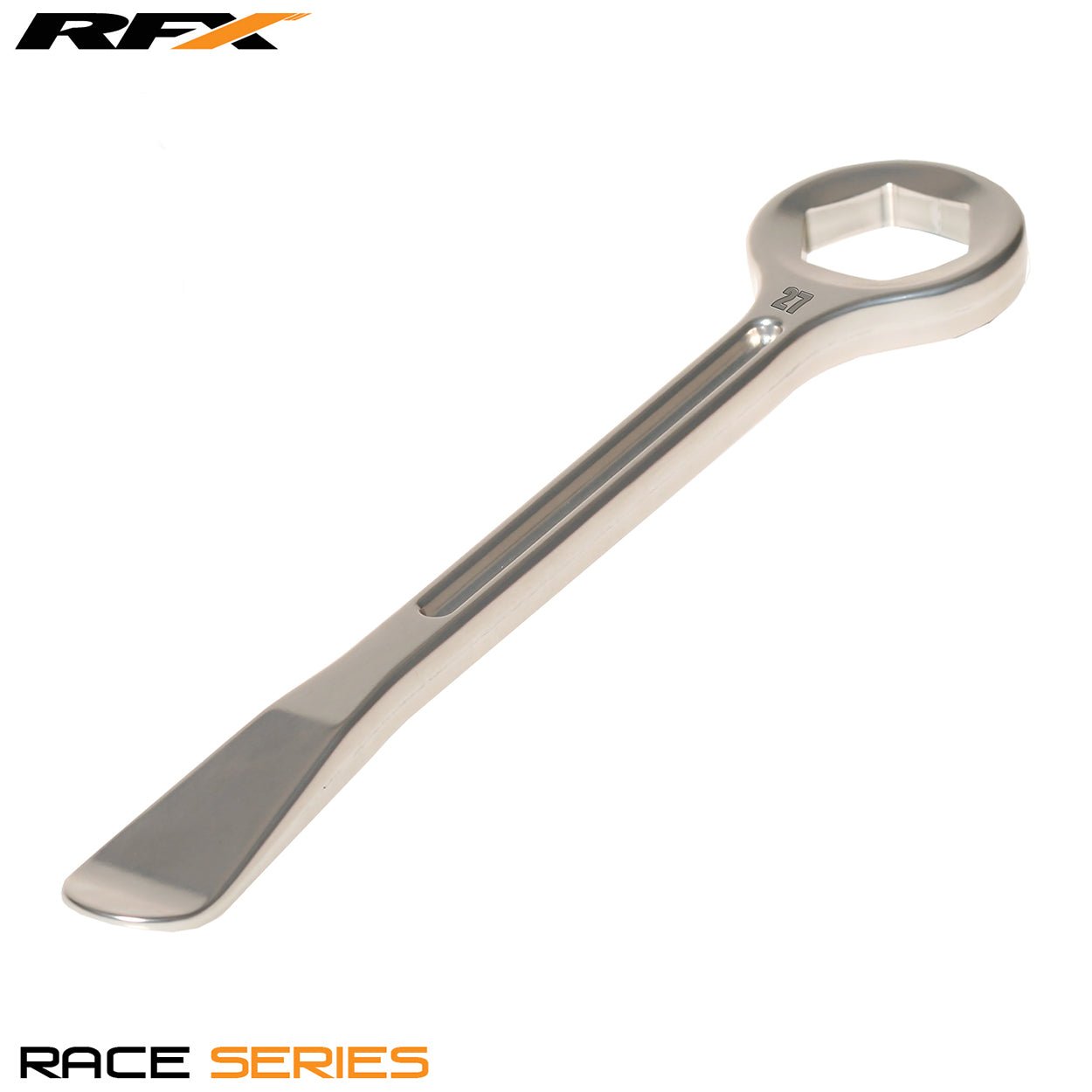RFX Race Series Spoon and Spanner end Tyre Lever (Ally) Universal 27mm Spanner - Silver - RFX