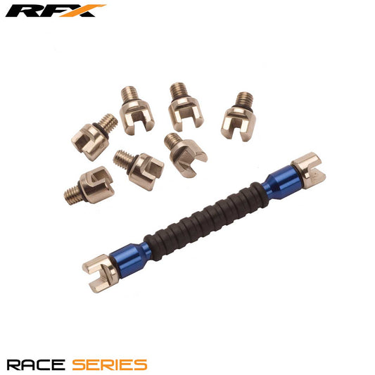 RFX Race Spoke Key (Blue) Interchangeable Multi Tip Type Sizes 5.4mm-7.0mm - Blue - RFX