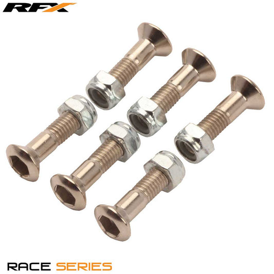 RFX Race Sprocket Bolt and Nut Kit (6pcs) M8 x 35mm Suzuki Pre 95 and Special For CRF Conversion - Silver - RFX