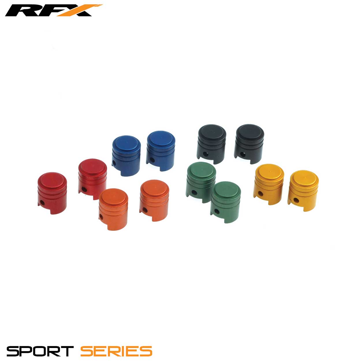 RFX Sport Valve Caps (Piston/Orange) 2pcs - Orange - RFX