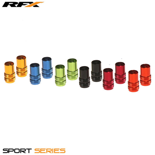 RFX Sport Valve Caps with Valve Key (Black) 2pcs - Black - RFX