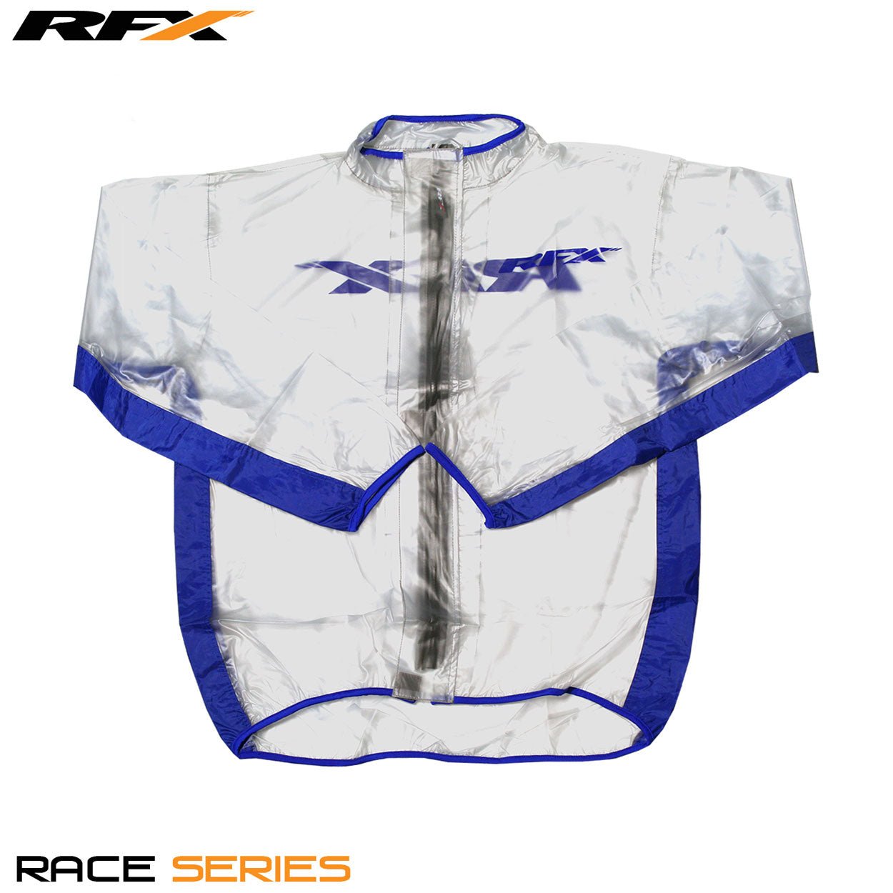 RFX Sport Wet Jacket (Clear/Blue) Size Adult Medium - Blue - RFX