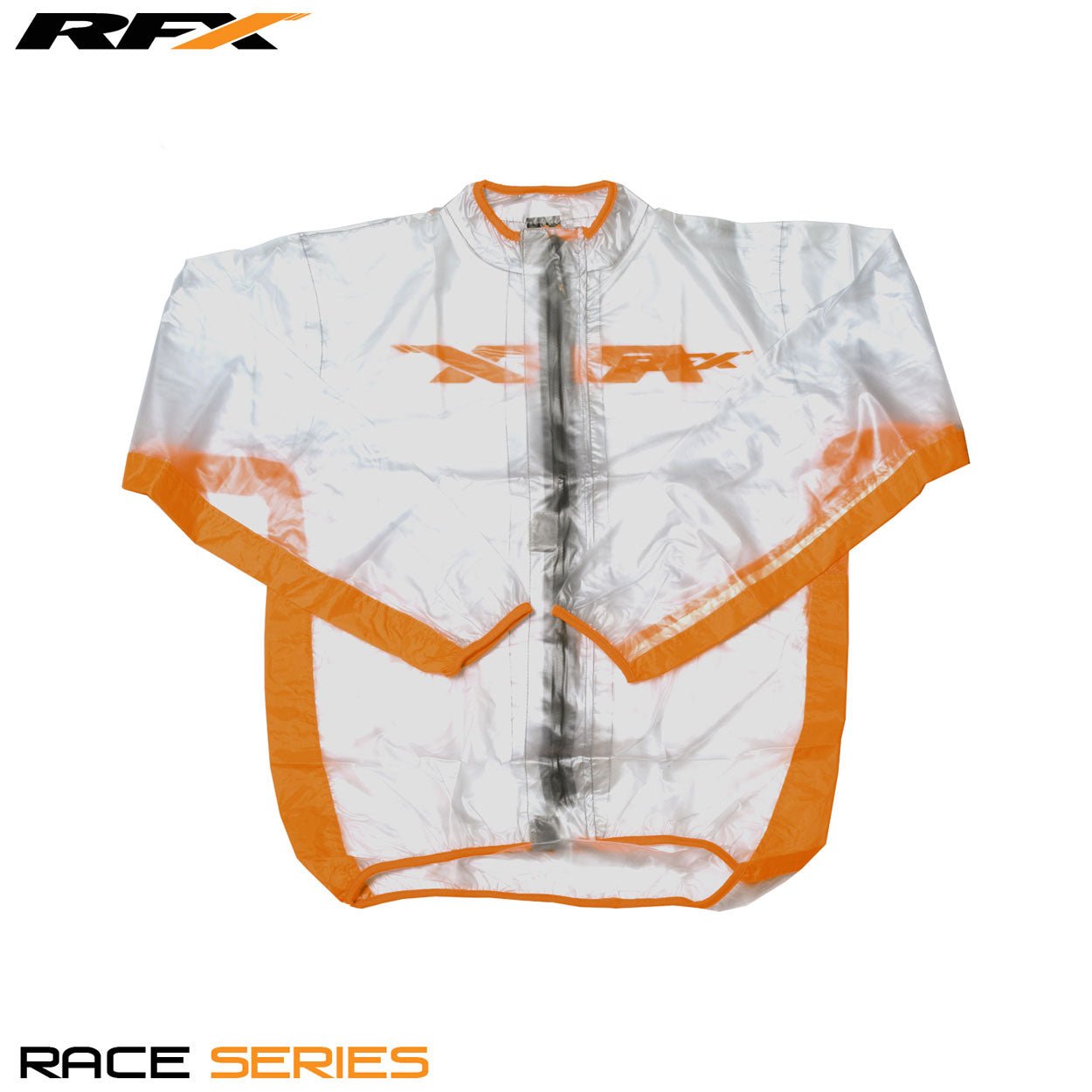 RFX Sport Wet Jacket (Clear/Orange) Size Youth Medium (8-10) - Orange - RFX