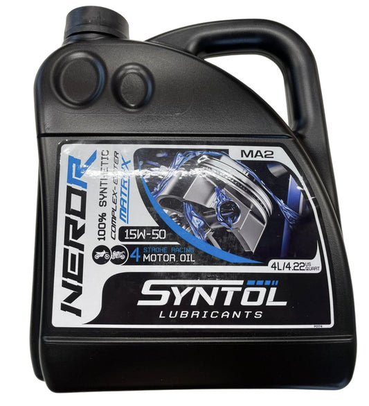 Syntol Nero-R 4T 15W-50 Racing motorcycle engine oil - 4 LITRE - Syntol Lubricants